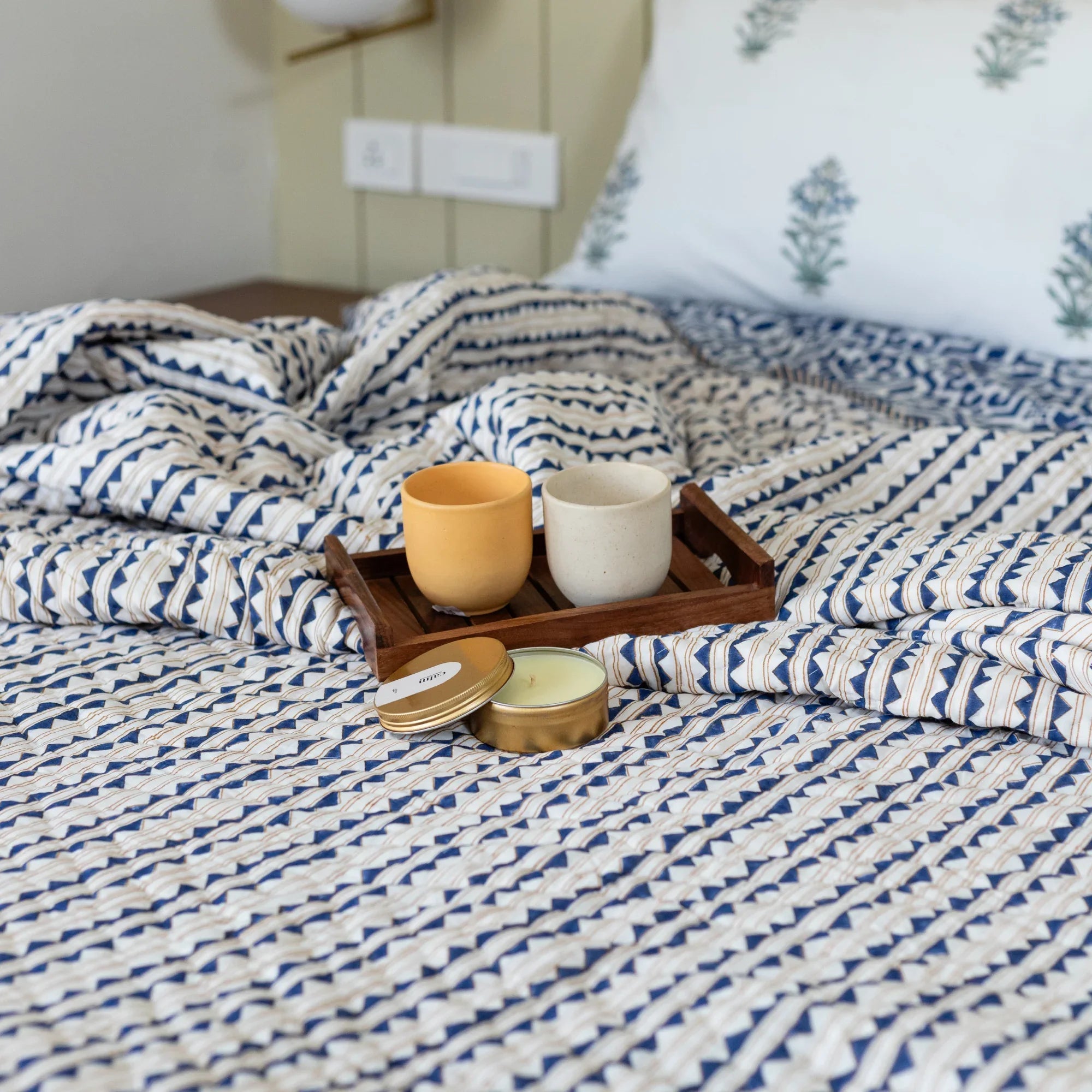 Indigo Lattice Dream Quilt - HOUSE OF HARMAN