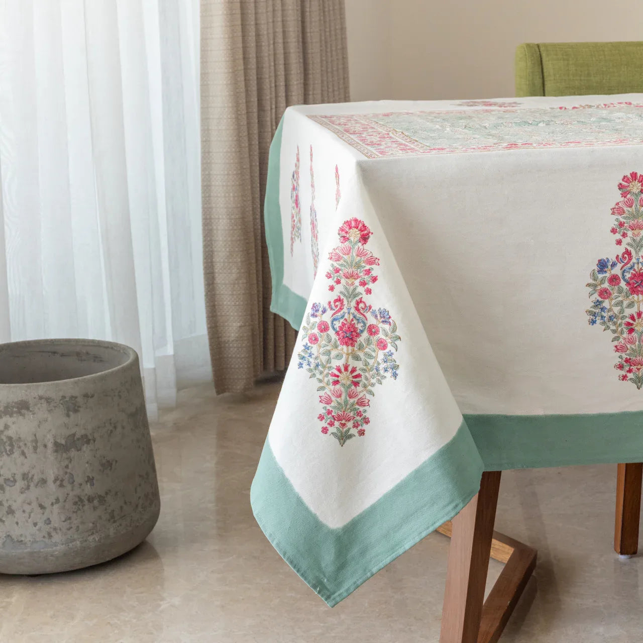 Earthy Floral Elegance Table Cover - HOUSE OF HARMAN