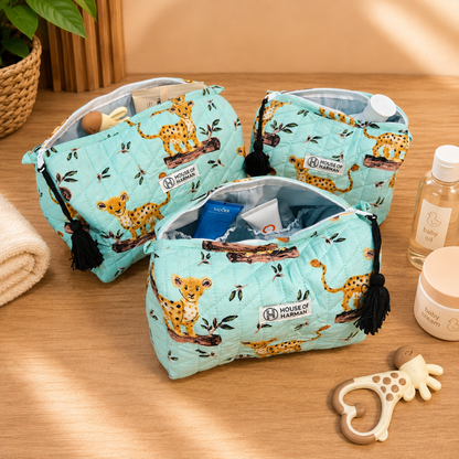 Multipurpose Pouches- Set of Three I Waterproof Lining I Four Mini Pockets Inside