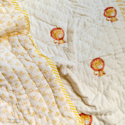 Sunny Jungle Cub Baby Quilt