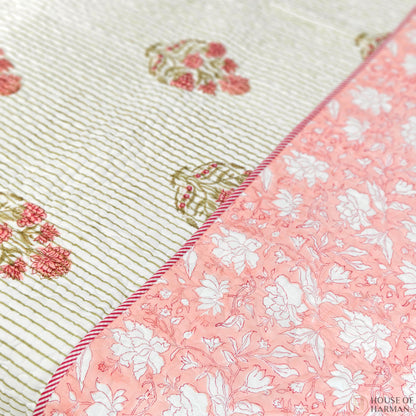 Rosebud Meadow Lines Bedcover