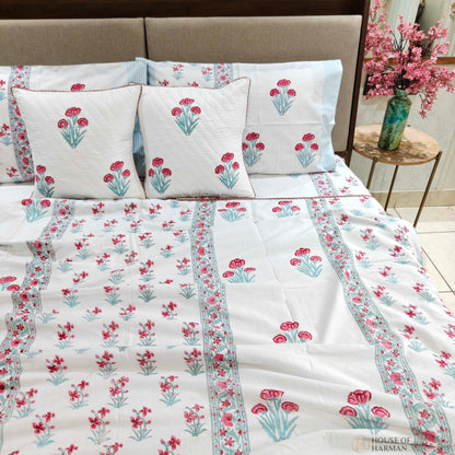 Pink Petal Dreams Bedsheet and Dohar