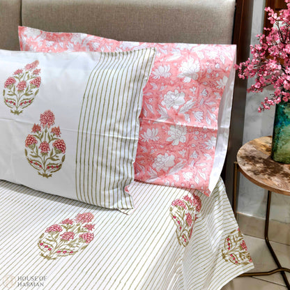 Rosebud Meadow Lines Bedsheet