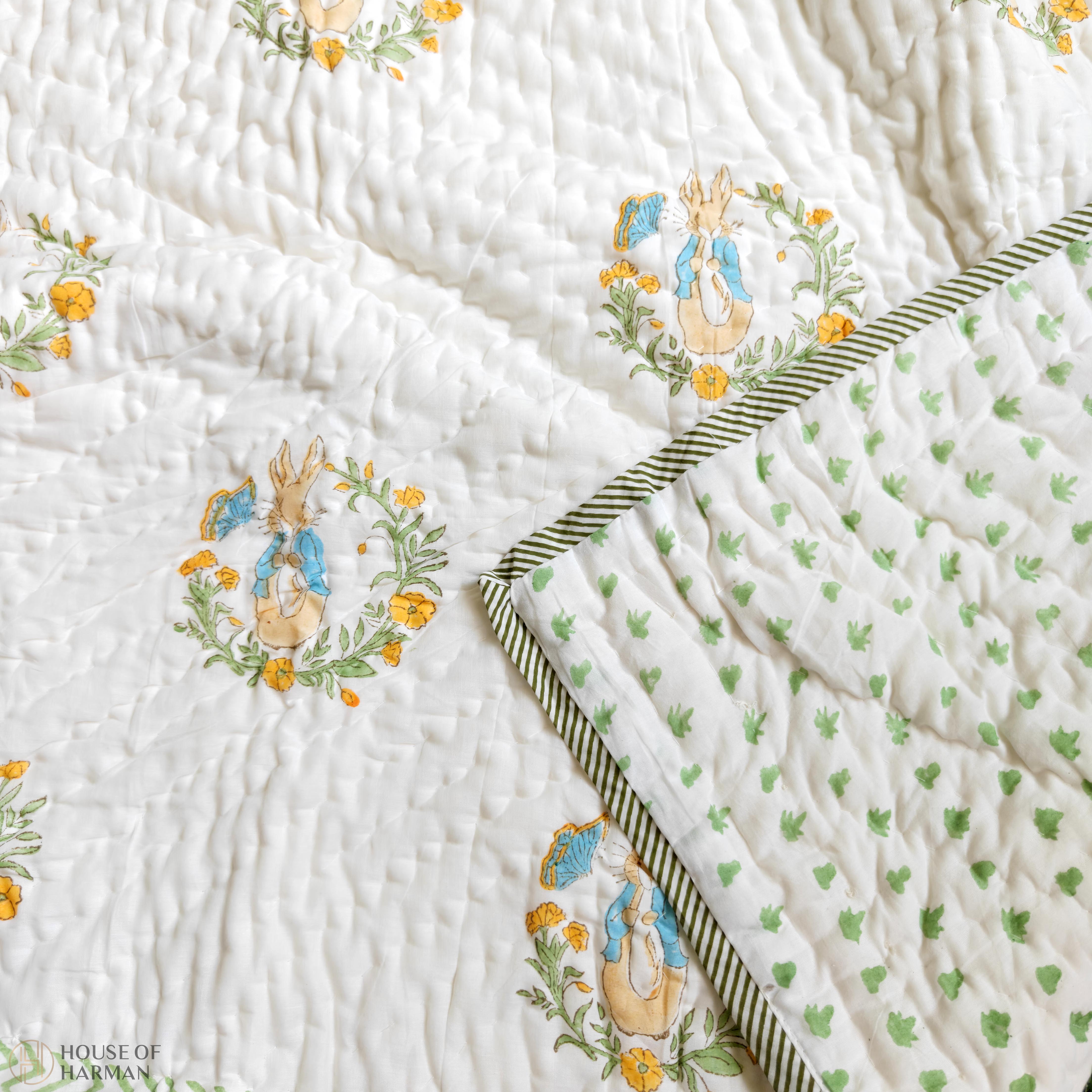 Bunny Bloom Tales Baby Quilt