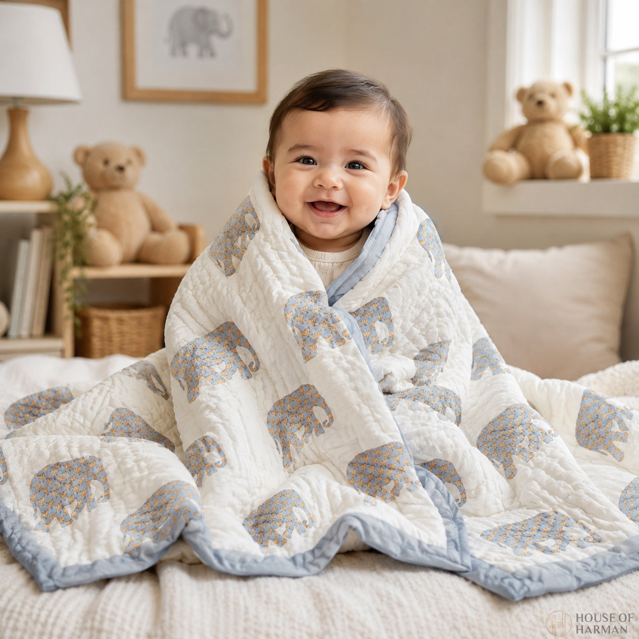 Tiny Tusk Dreams Baby Quilt
