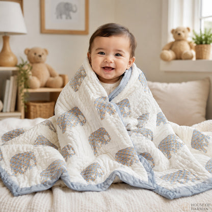 Tiny Tusk Dreams Baby Quilt