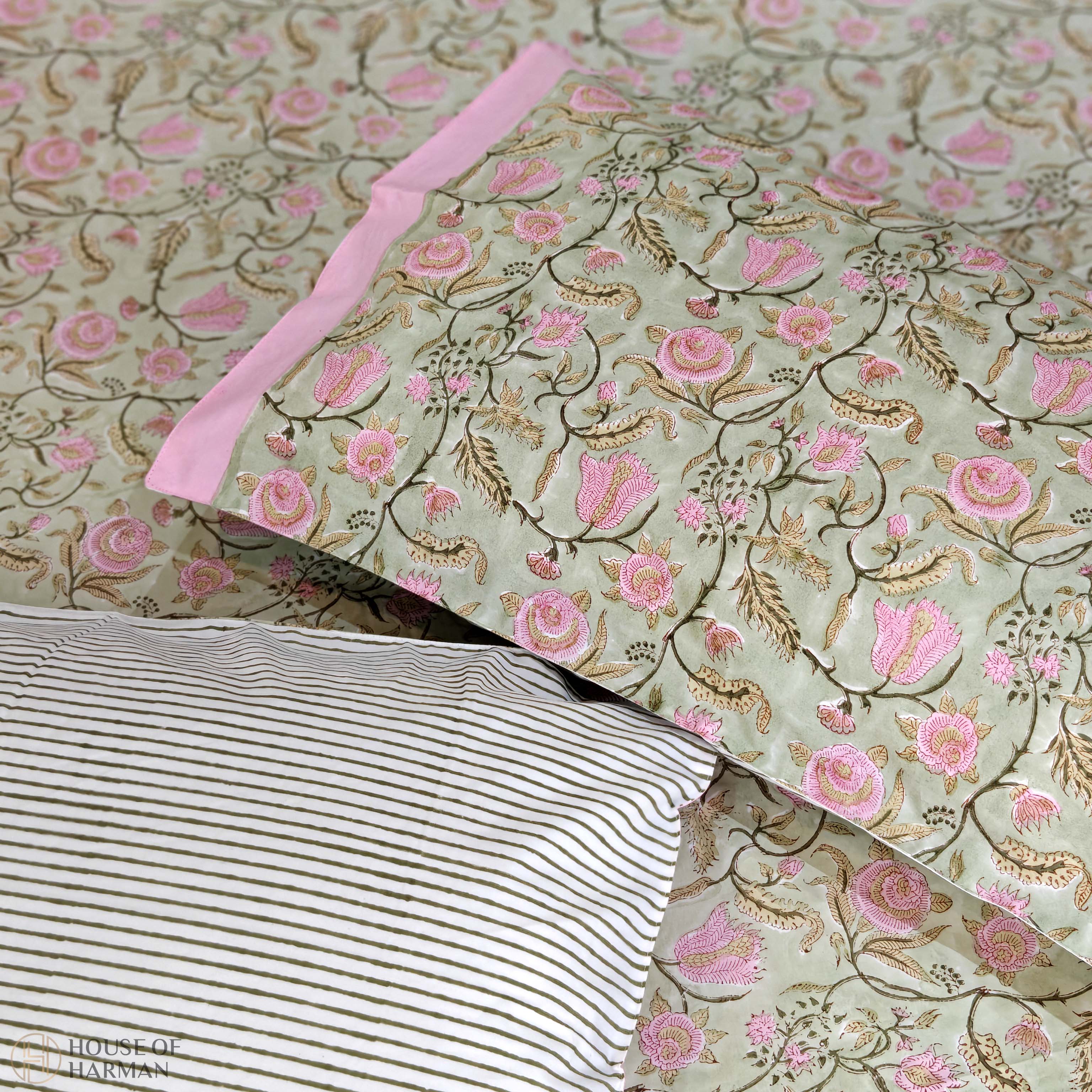 Sage Blossom Haven Bedsheet
