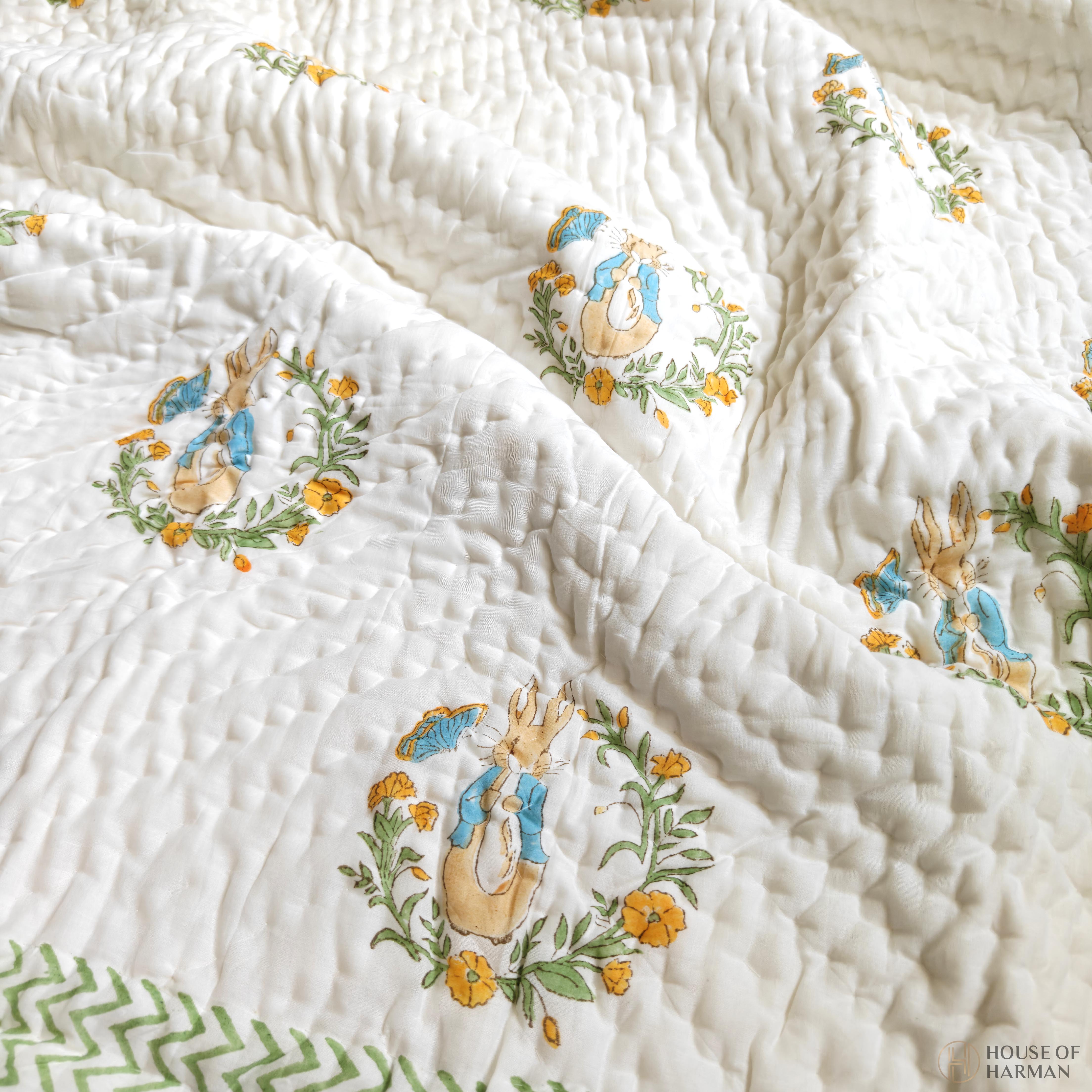 Bunny Bloom Tales Baby Quilt