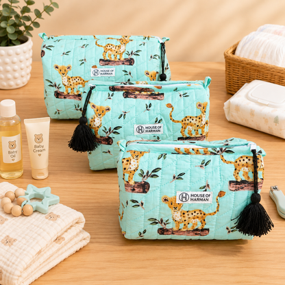 Multipurpose Pouches- Set of Three I Waterproof Lining I Four Mini Pockets Inside