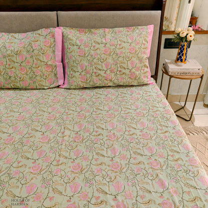 Sage Blossom Haven Bedsheet