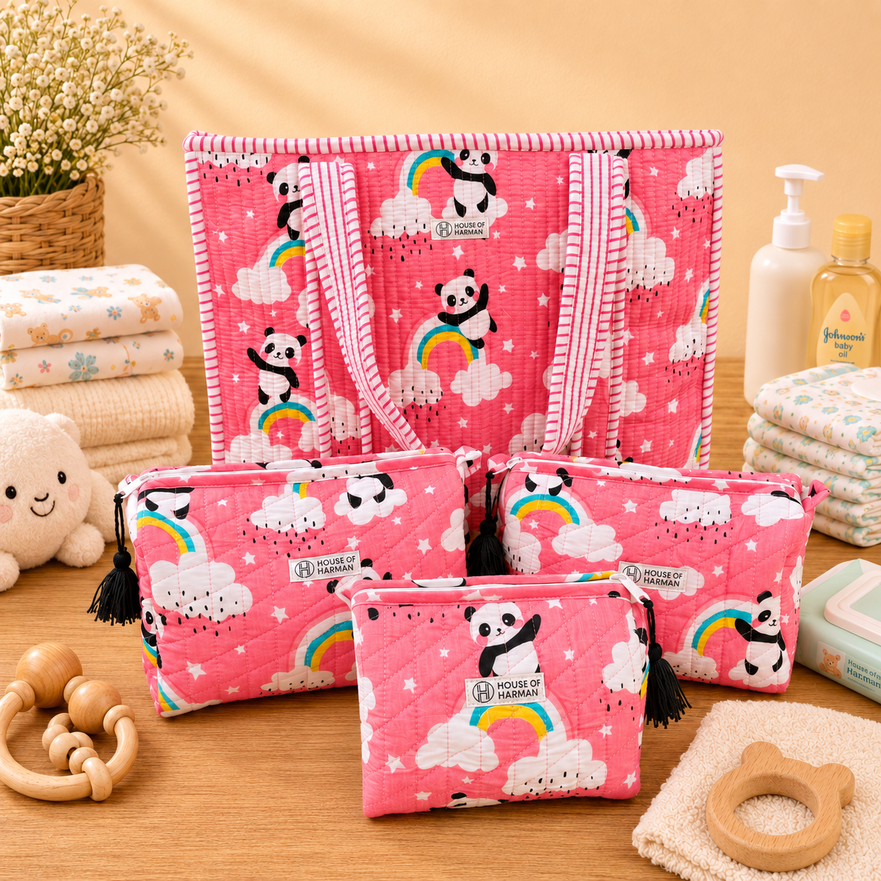 Set of Tote Bag and Multipurpose Pouches