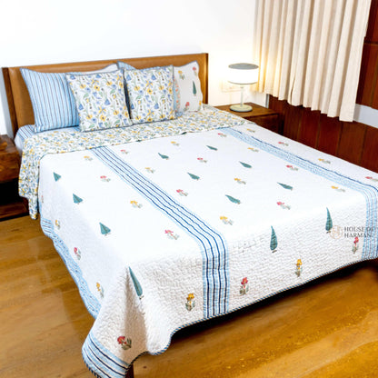 Meadow Bloom Stripes Bedcover - HOUSE OF HARMAN