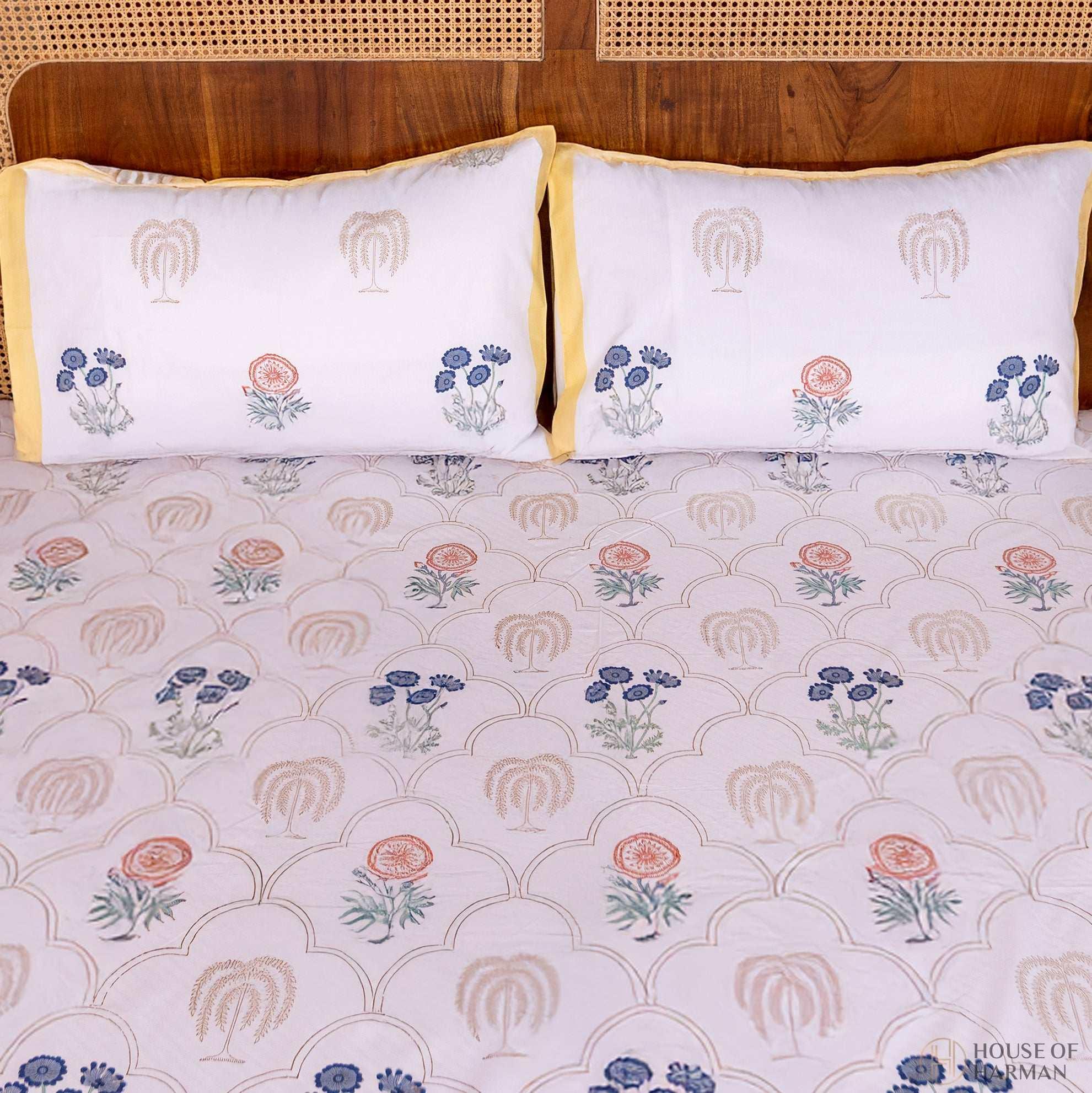 Elysian Floral Arches Bedsheet - HOUSE OF HARMAN