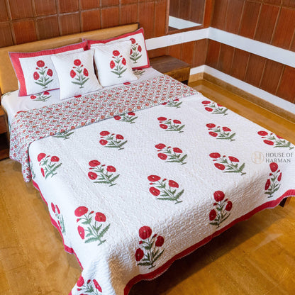 Red Wildpoppy Fields Bedcover - HOUSE OF HARMAN