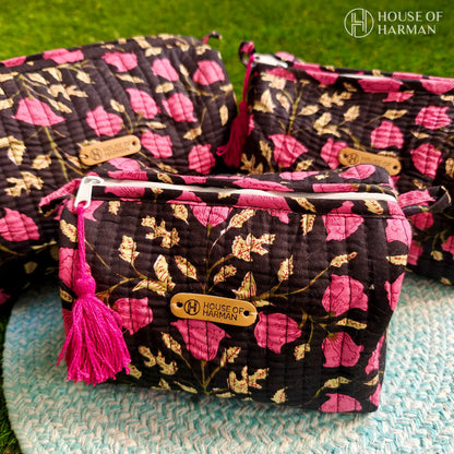 Multipurpose Pouches- Set of Three I Waterproof Lining I Four Mini Pockets Inside