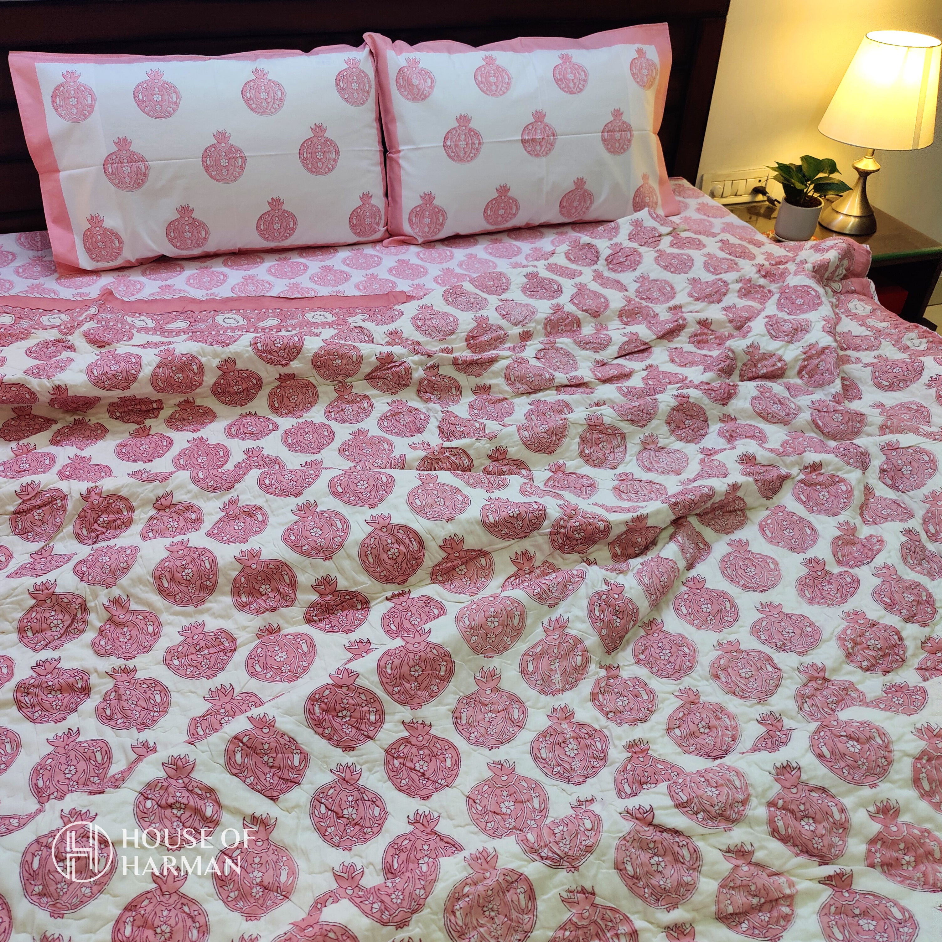 Pomegranate Party Bedsheet and Quilt