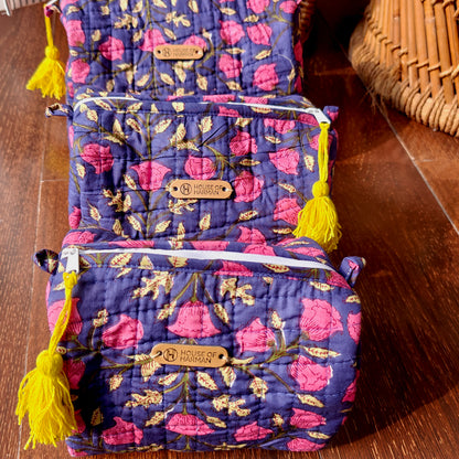 Multipurpose Pouches- Set of Three I Waterproof Lining I Four Mini Pockets Inside