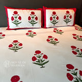 Red Wildpoppy Fields Bedsheet