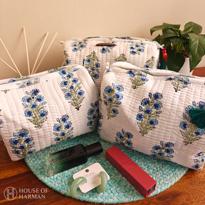 Multipurpose Pouches- Set of Three I Waterproof Lining I Four Mini Pockets Inside