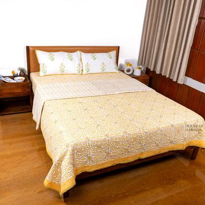 Golden Lattice Dream Bedcover
