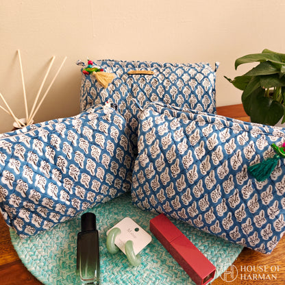 Multipurpose Pouches- Set of Three I Waterproof Lining I Four Mini Pockets Inside