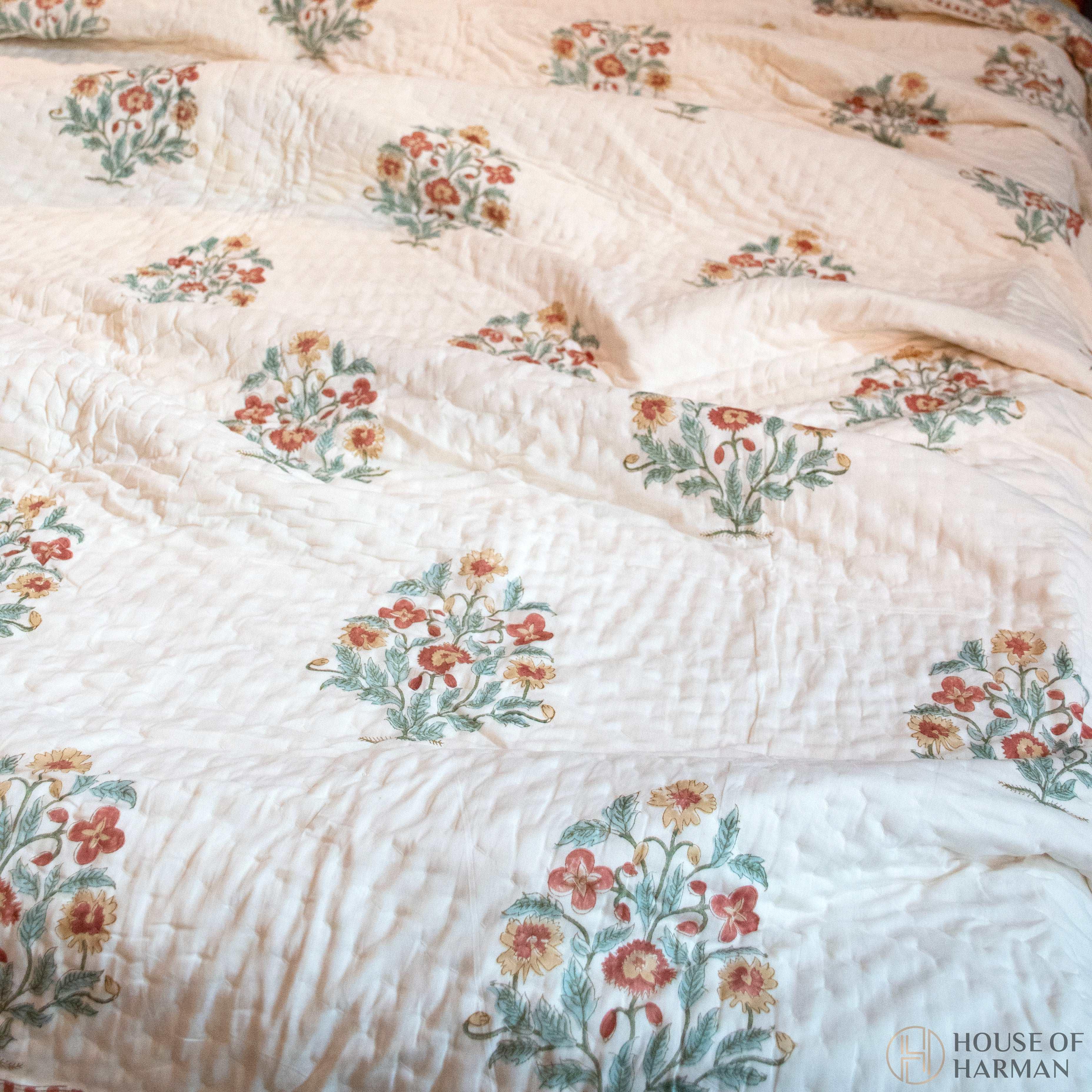 Floral Harmony Spread Quilt - HOUSE OF HARMAN