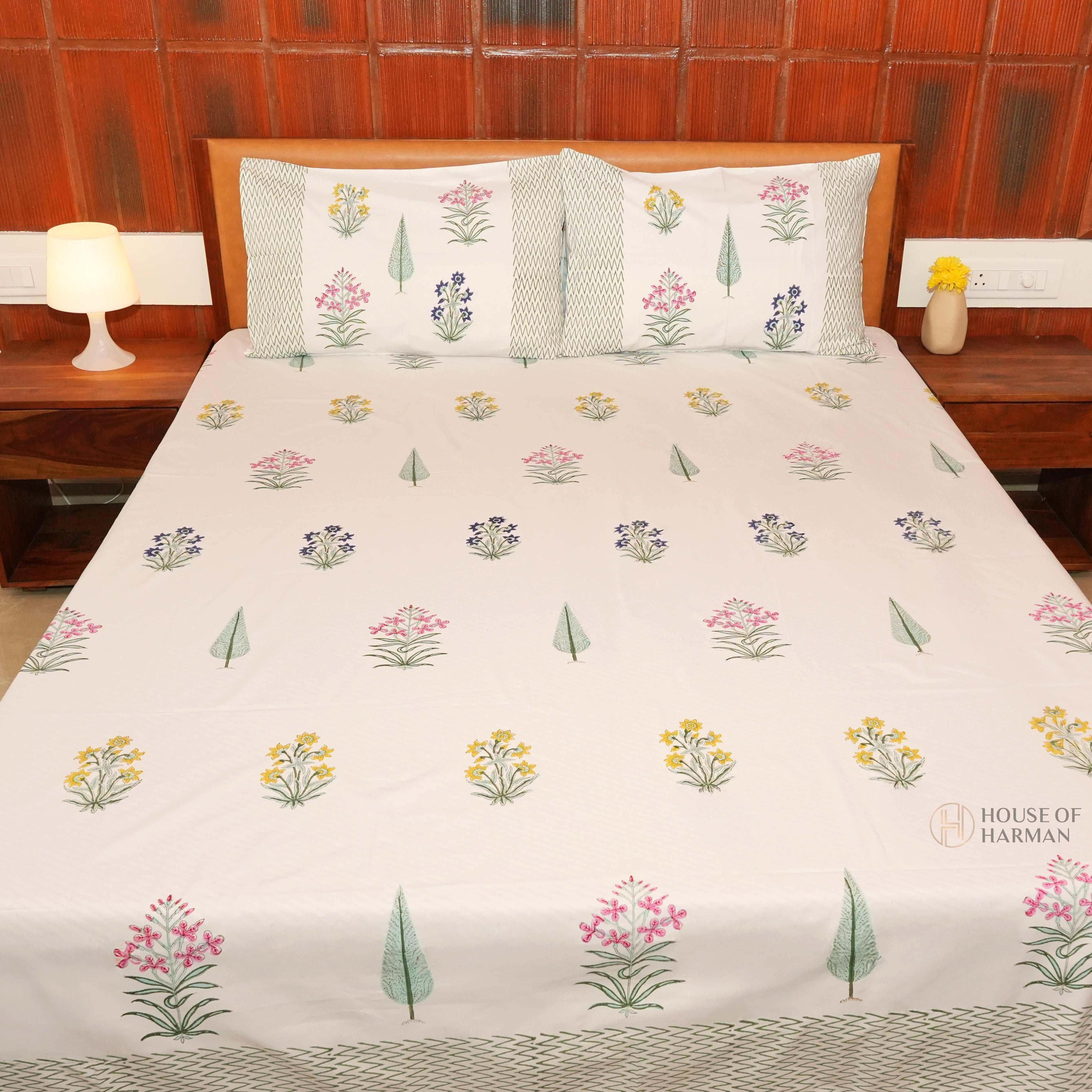 Springtime Botanica Bedsheet and Quilt - HOUSE OF HARMAN