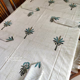 Striped Blossom Fusion Table Cover (With Cotton Napkins)