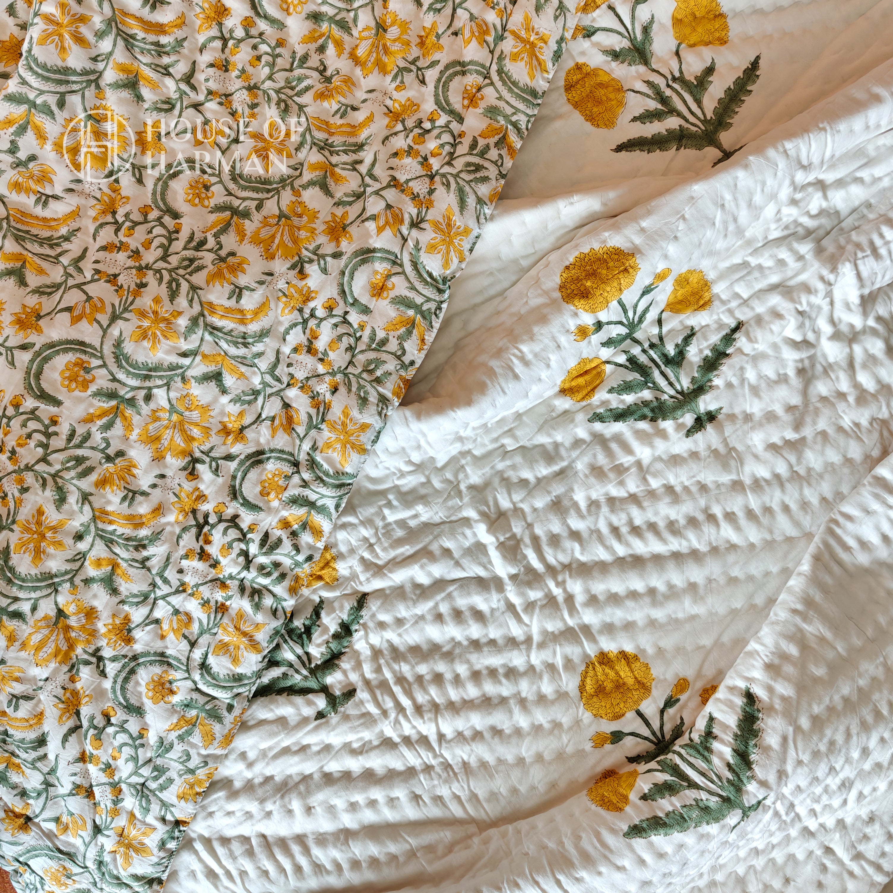 Yellow Wildpoppy Fields Bedsheet and Quilt