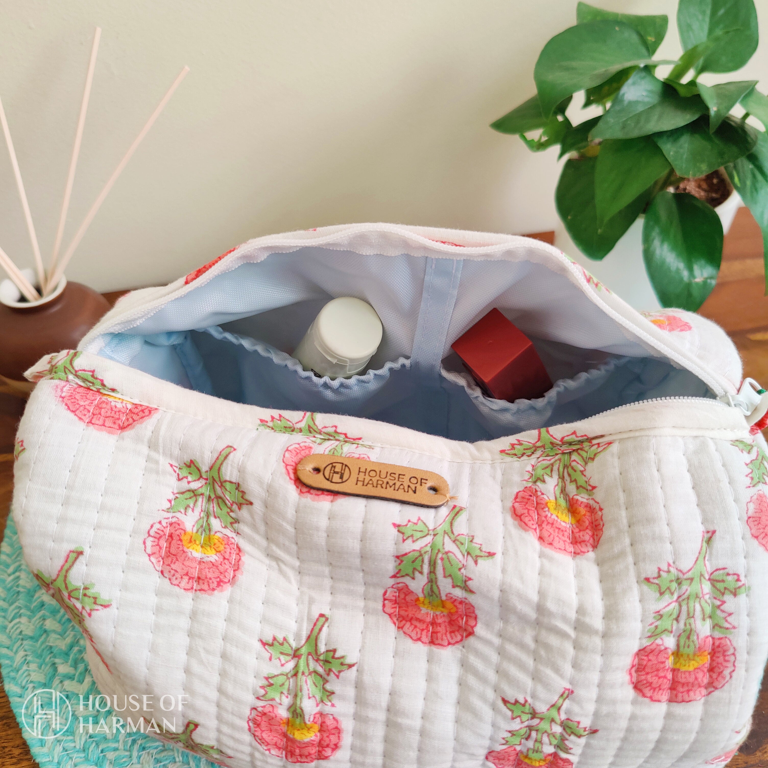 Multipurpose Pouches- Set of Three I Waterproof Lining I Four Mini Pockets Inside