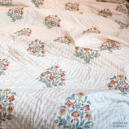 Floral Harmony Spread Quilt