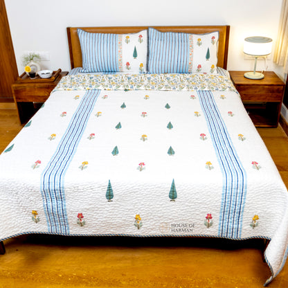Meadow Bloom Stripes Bedcover