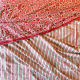 Crimson Lattice Dream Bedsheet and Dohar