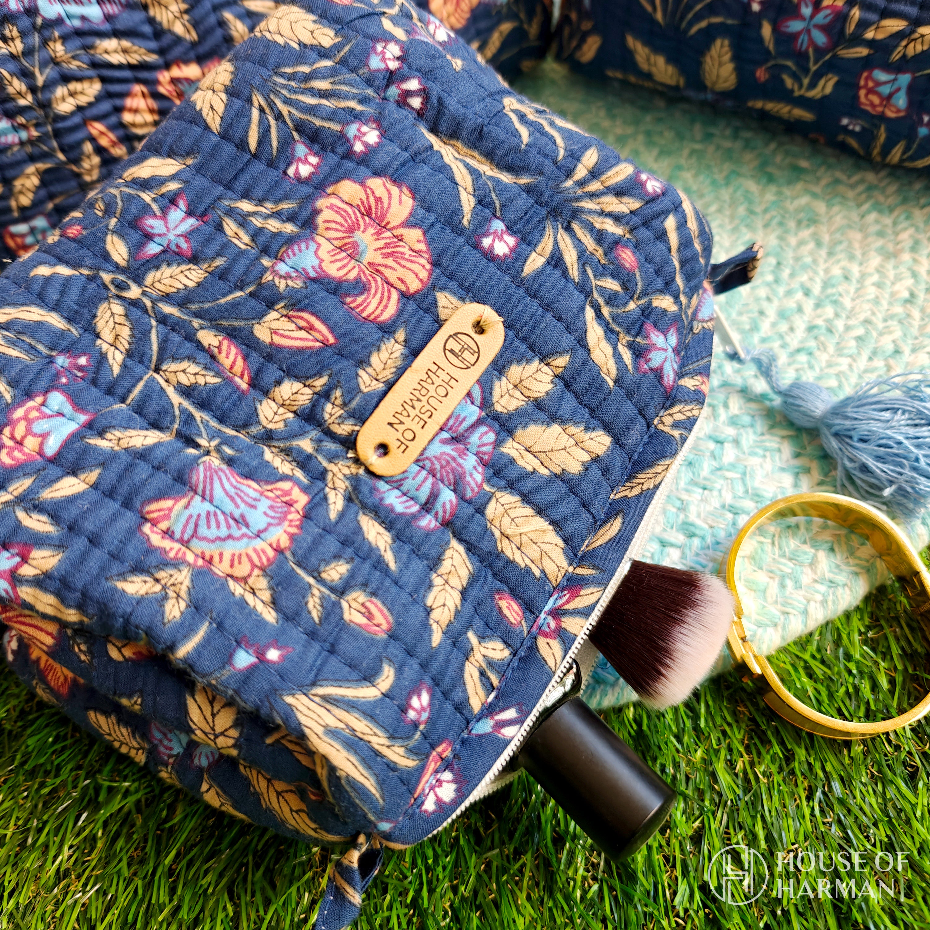 Multipurpose Pouches- Set of Three I Waterproof Lining I Four Mini Pockets Inside