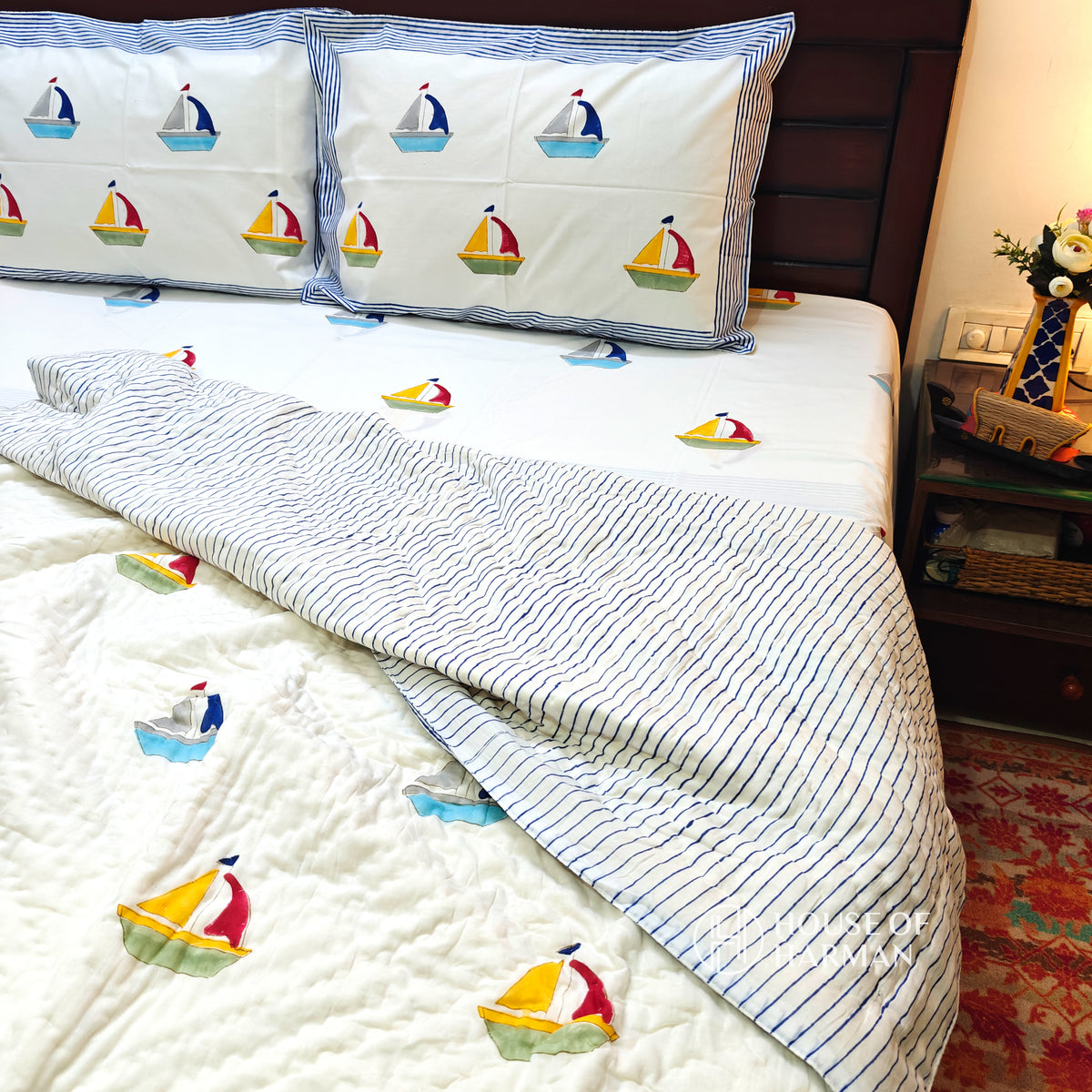 Little Voyager Sail Bedsheet and Quilt