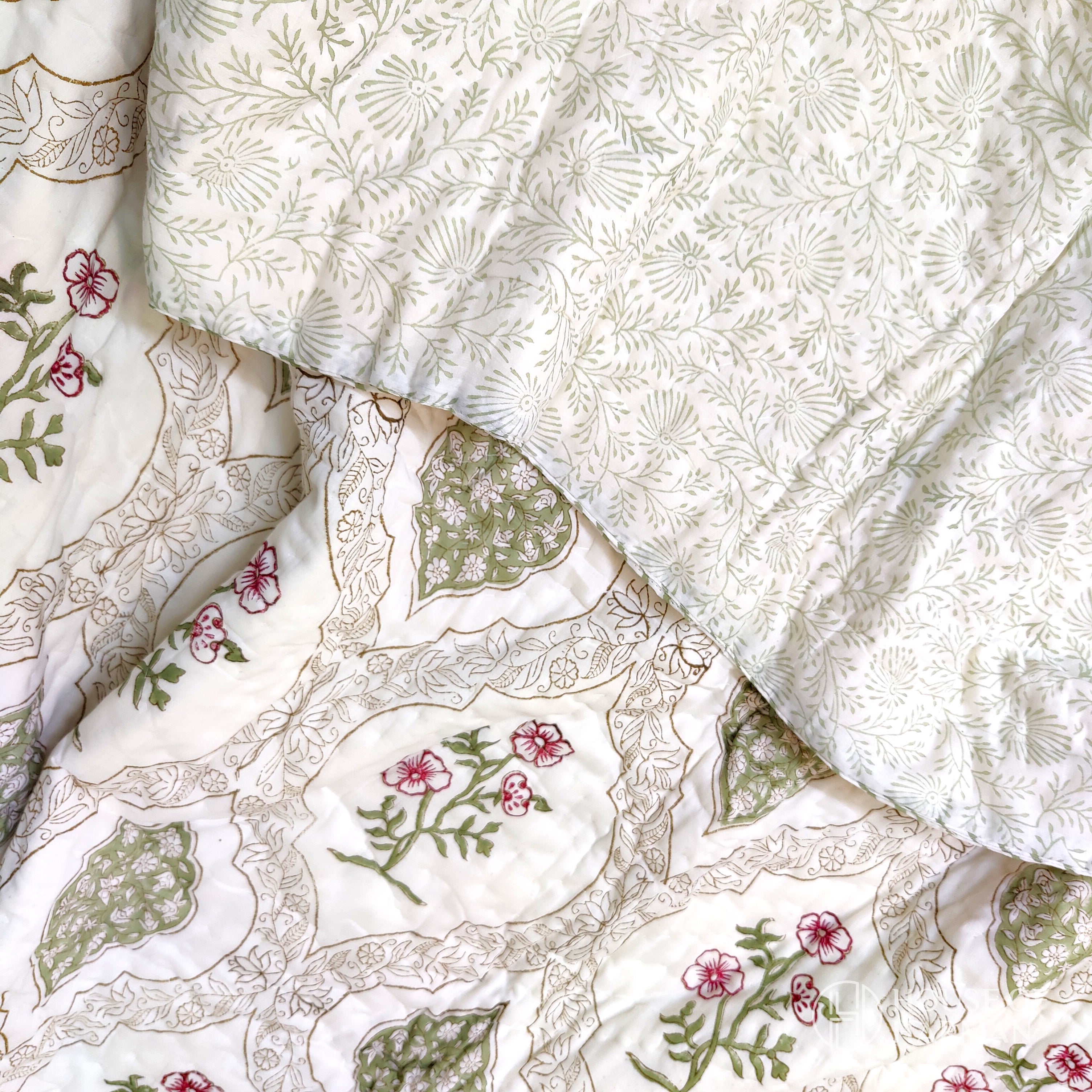 Jade Blossom Jaal Quilt