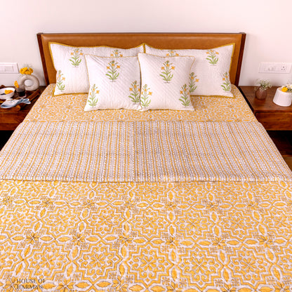 Golden Lattice Dream Bedcover