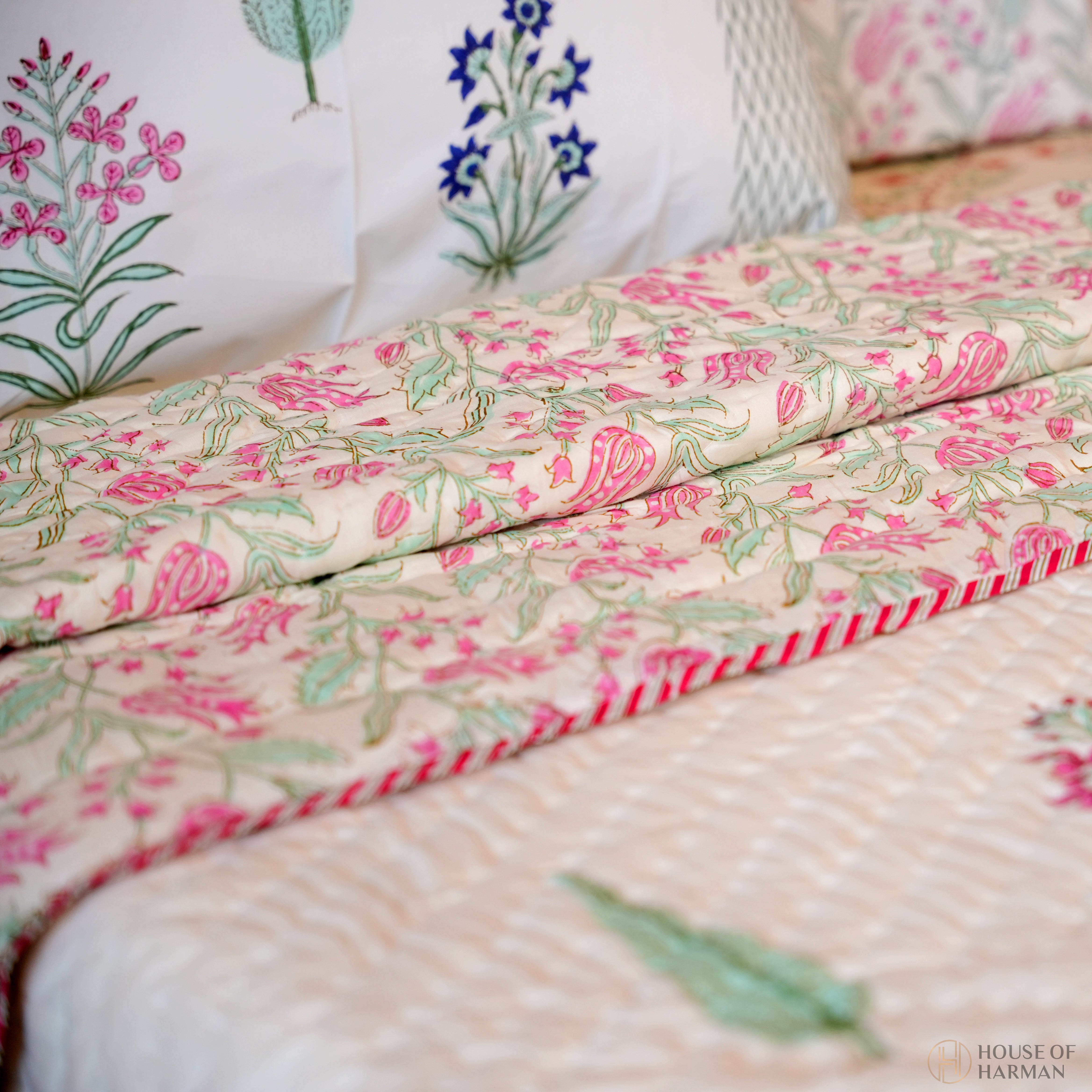 Springtime Botanica Bedsheet and Quilt