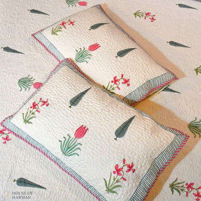 Sunlit Meadow Charm Bedcover (Beige Base) - HOUSE OF HARMAN