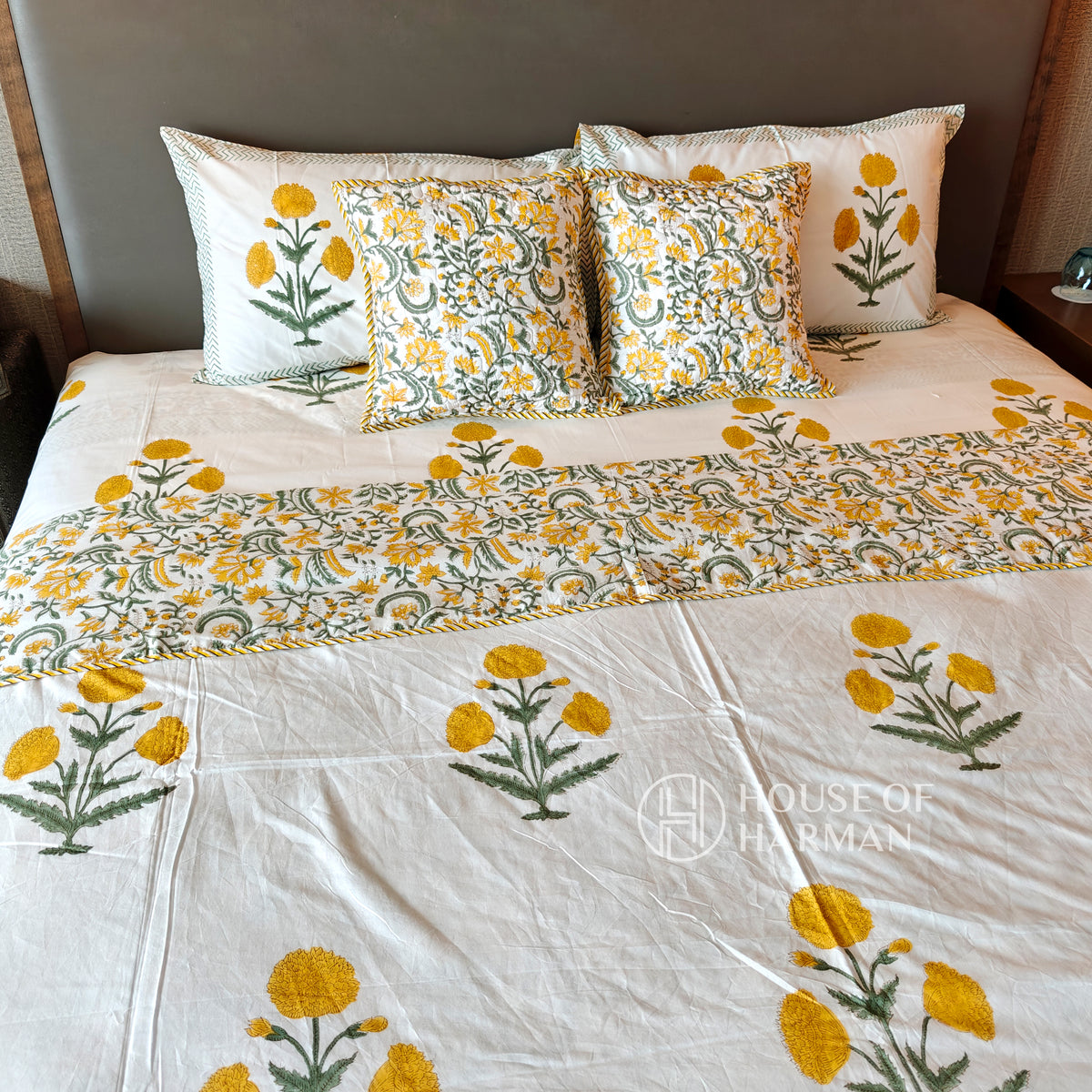 Yellow Wildpoppy Fields Bedsheet and Dohar