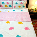 Playful Trunky Joys Bedsheet and Dohar