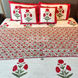 Red Wildpoppy Fields Bedsheet and Dohar