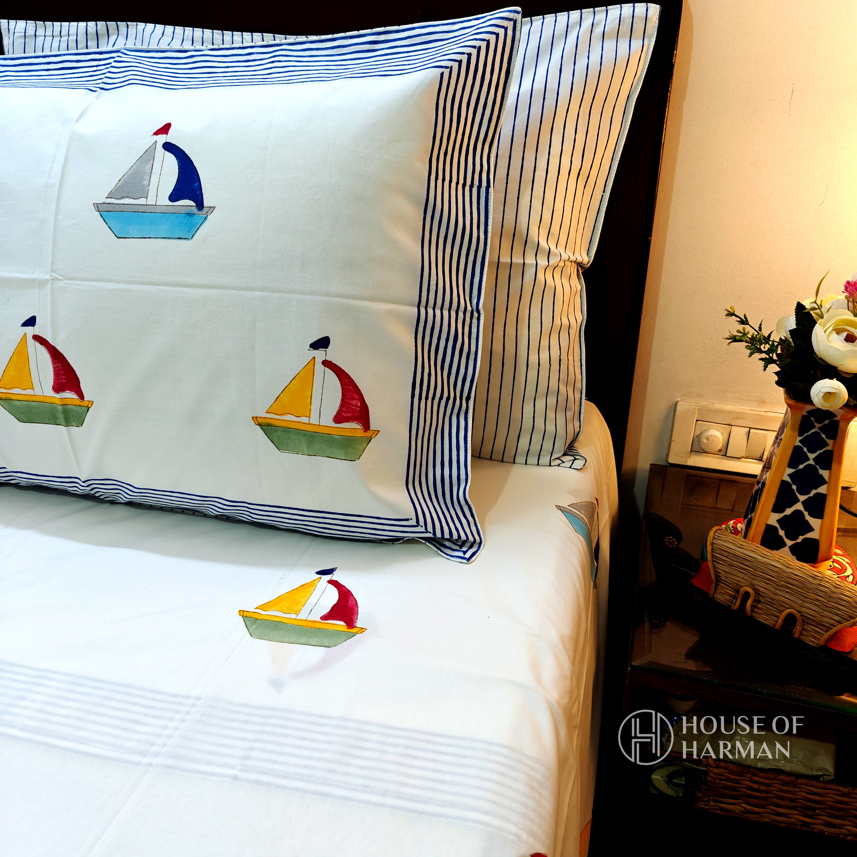 Little Voyager Sail Bedsheet and Dohar