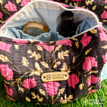 Multipurpose Pouches- Set of Three I Waterproof Lining I Four Mini Pockets Inside