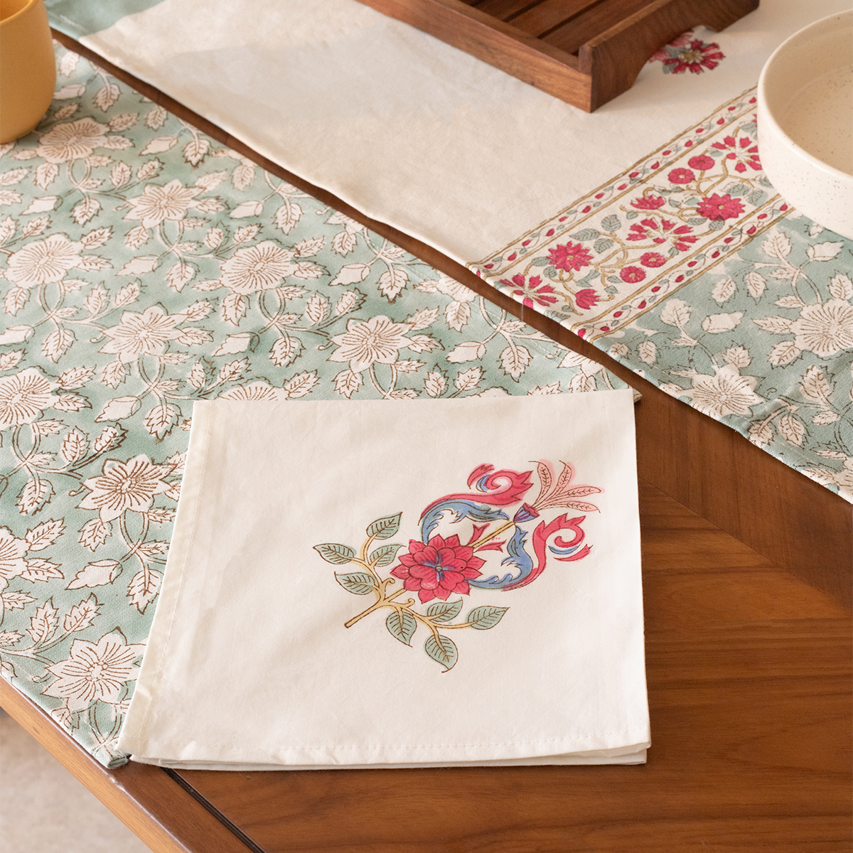 Earthy Floral Elegance Placemat & Runner Set