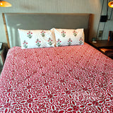 Crimson Lattice Dream Bedsheet