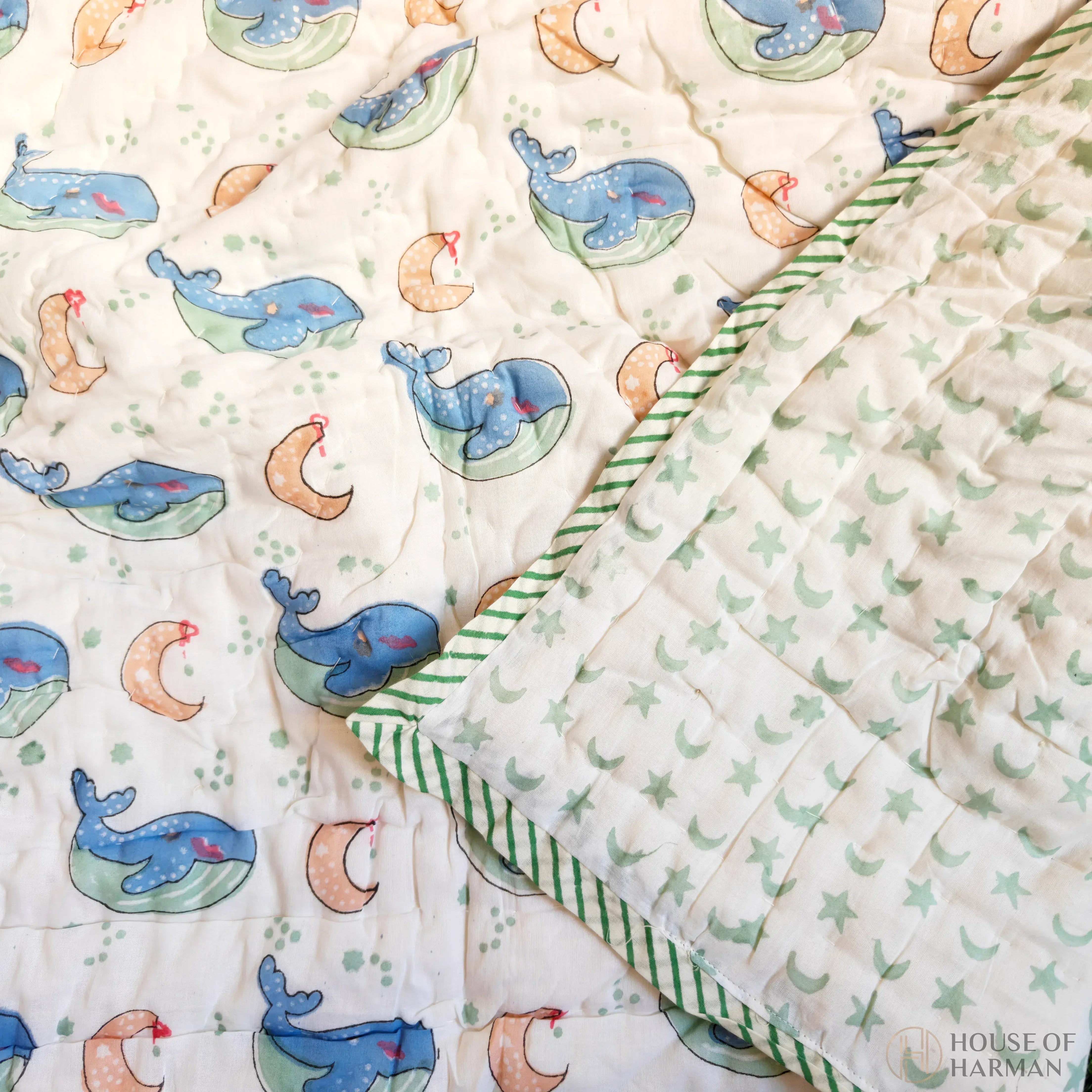 Moonlit Whales Baby Quilt