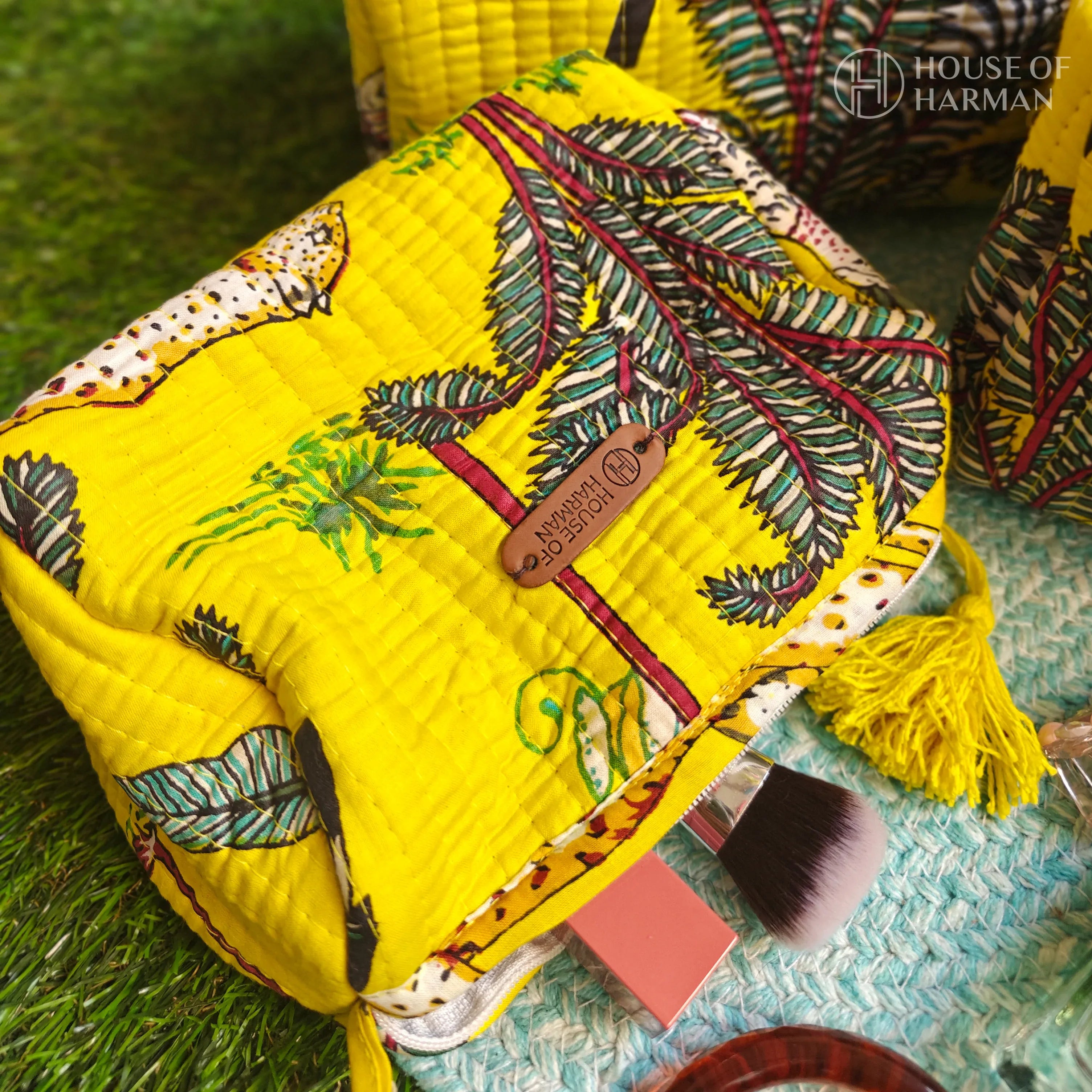 Multipurpose Pouches- Set of Three I Waterproof Lining I Four Mini Pockets Inside