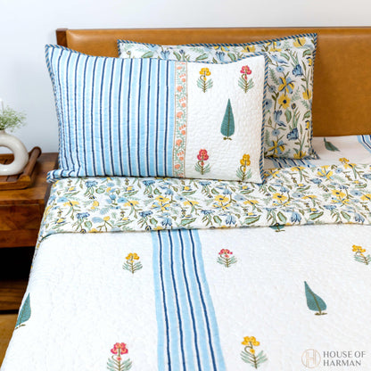 Meadow Bloom Stripes Bedcover - HOUSE OF HARMAN