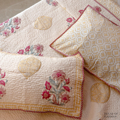 Mughal Ruby Bloom Bedcover - HOUSE OF HARMAN